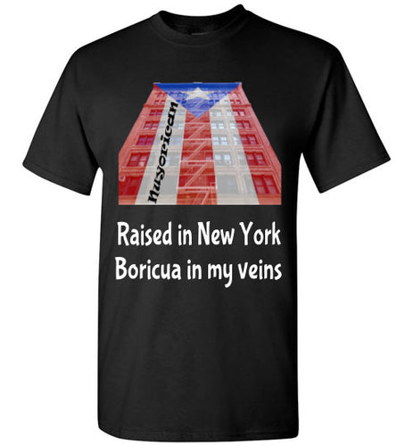 PR Flag NY Fire Escape Building Black Tee